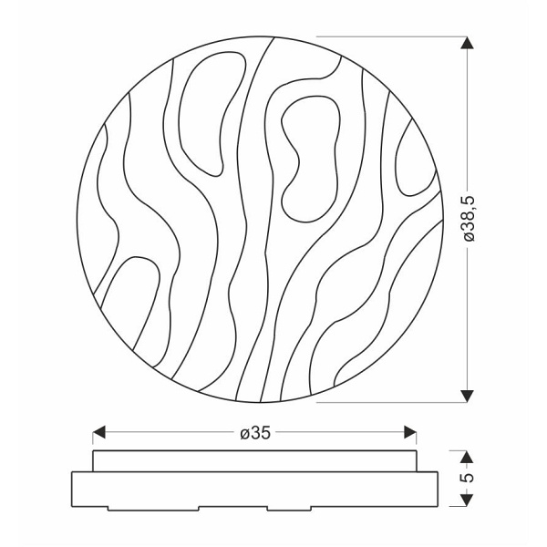 Nevada Lampa Sufitowa Plafon Biały 24W Led 38,5 Cm Klosz Biały Efect Sky Candellux