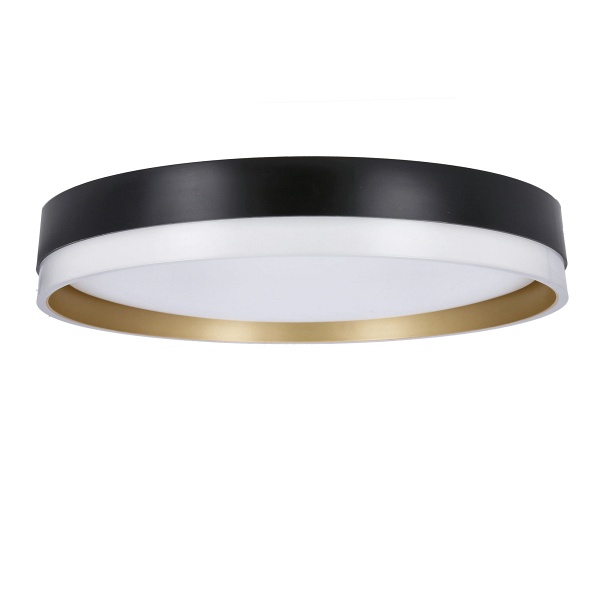 Florida Lampa Sufitowa Plafon Biało Złoty+Czarny 24W Led 38 Cm Klosz Biały Candellux