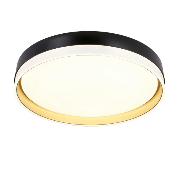 Florida Lampa Sufitowa Plafon Biało Złoty+Czarny 24W Led 38 Cm Klosz Biały Candellux