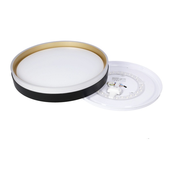 Florida Lampa Sufitowa Plafon Biało Złoty+Czarny 24W Led 38 Cm Klosz Biały Candellux