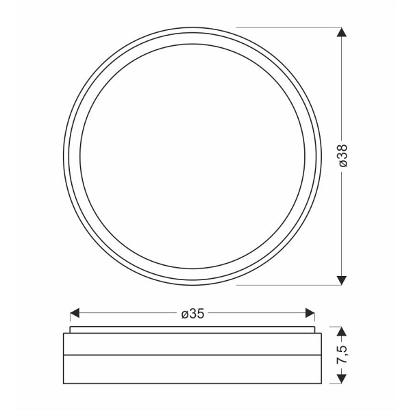 Florida Lampa Sufitowa Plafon Biało Złoty+Czarny 24W Led 38 Cm Klosz Biały Candellux
