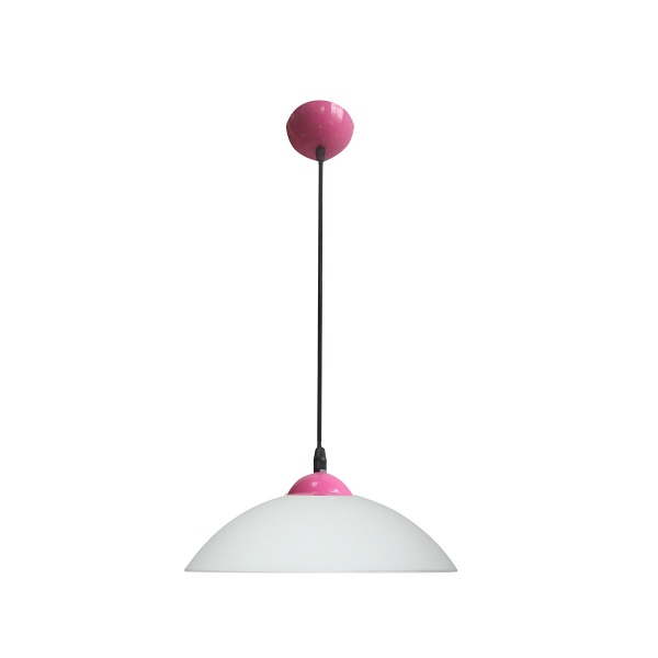 Malin Lampa Wisząca Malinowy 1X60W E27 Klosz Biały Candellux