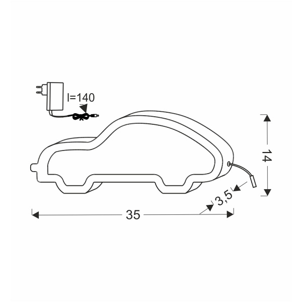 Car Lampa Stołowa 11W Led 3000K Iq Kids Niebieski Candellux