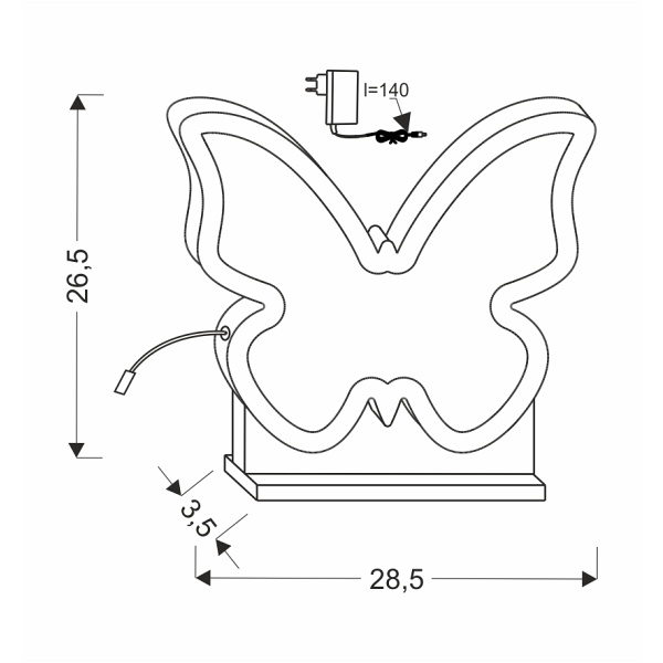 Butterfly Lampa Stołowa 14W Led 3000K Iq Kids Różowy Candellux