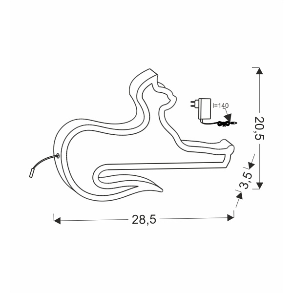 Cat Lampa Stołowa 13W Led 3000K Iq Kids Czarny Candellux