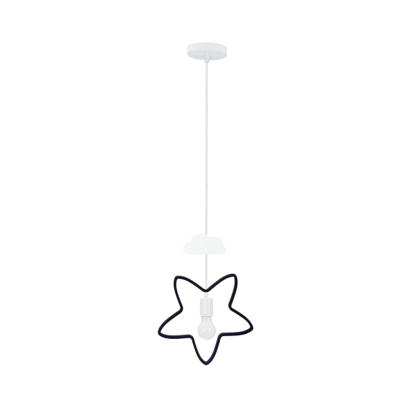 Star C Lampa Wisząca 1X20W E27 Iq Kids Czarny+Biały Candellux