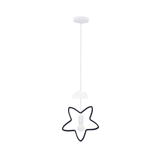 Star C Lampa Wisząca 1X20W E27 Iq Kids Czarny+Biały Candellux