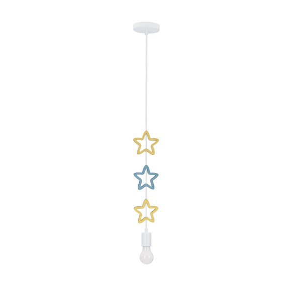 Stars Lampa Wisząca 1X20W E27 Iq Kids Złoty+Niebieski Candellux
