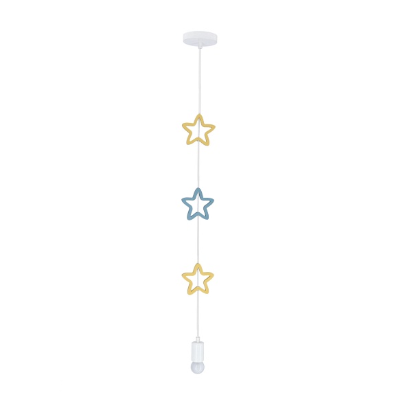 Stars Lampa Wisząca 1X20W E27 Iq Kids Złoty+Niebieski Candellux