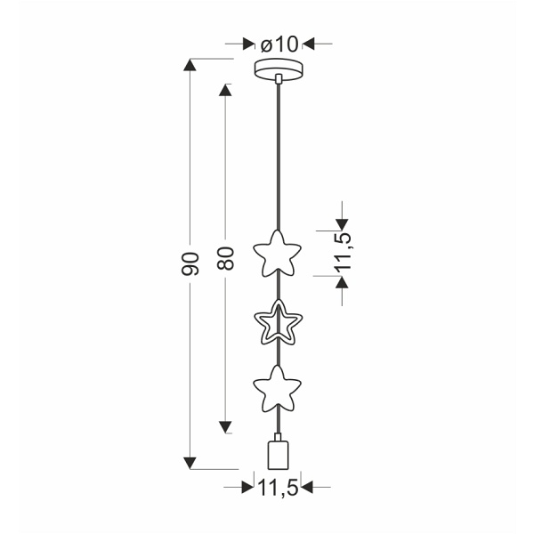Stars Lampa Wisząca 1X20W E27 Iq Kids Złoty Candellux