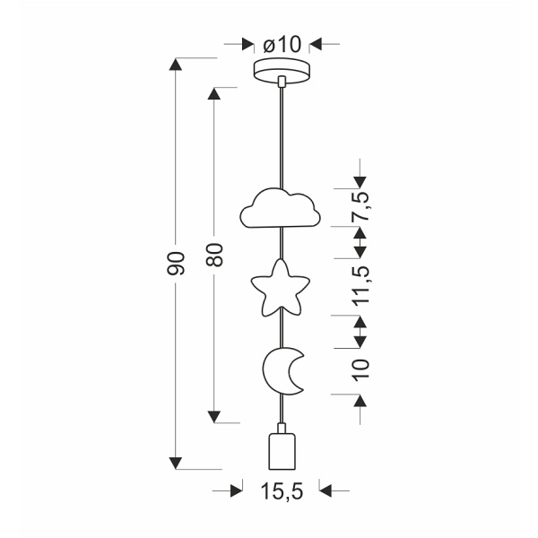 Moon Sc Lampa Wisząca 1X20W E27 Iq Kids Mix Kolor Candellux