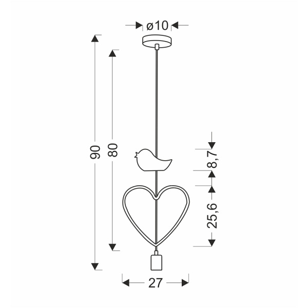 Heart B Lampa Wisząca 1X20W E27 Iq Kids Różowy Candellux