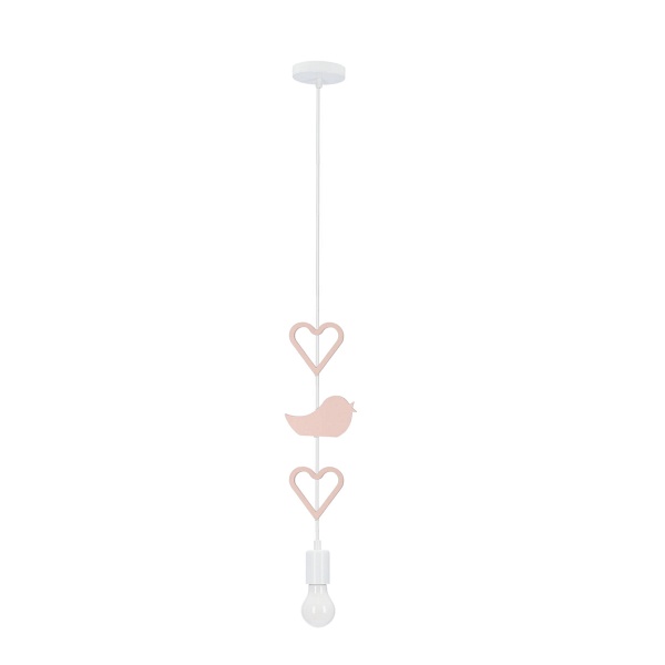 Heart Bh Lampa Wisząca 1X20W E27 Iq Kids Różowy Candellux