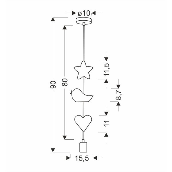 Single Hbs Lampa Wisząca 1X20W E27 Iq Kids Różowy Candellux
