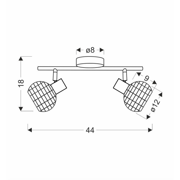 Tajga Lampa Sufitowa Listwa Czarny+Drewniany 2X40W E14 Klosz Czarny+Drewniany Candellux