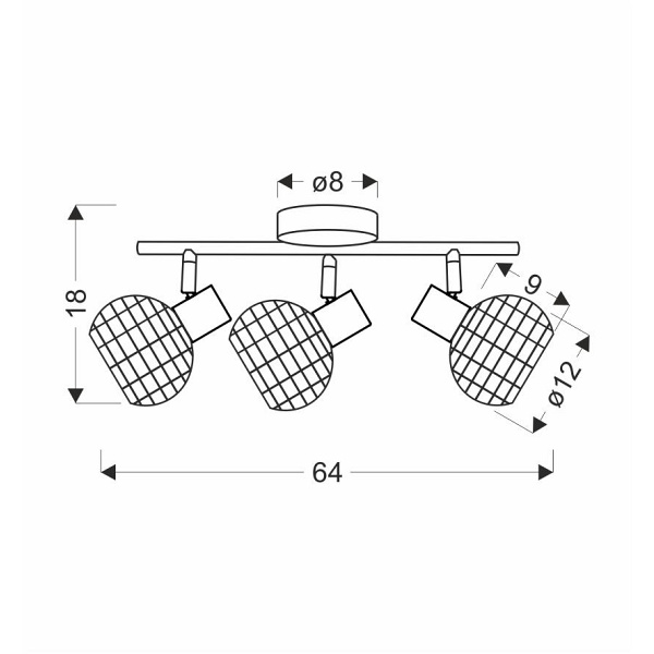 Tajga Lampa Sufitowa Listwa Czarny+Drewniany 3X40W E14 Klosz Czarny+Drewniany Candellux