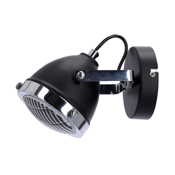 Crazy Lampa Kinkiet Czarny 1X15W Gu10 Klosz Bezbarwny Candellux