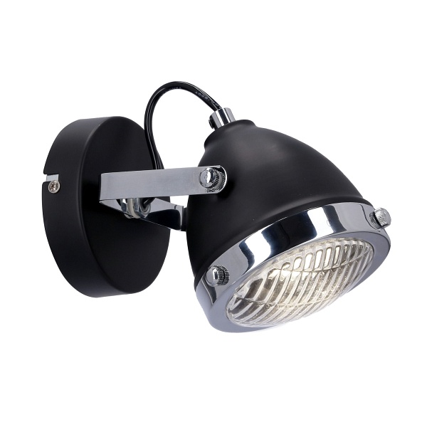 Crazy Lampa Kinkiet Czarny 1X15W Gu10 Klosz Bezbarwny Candellux