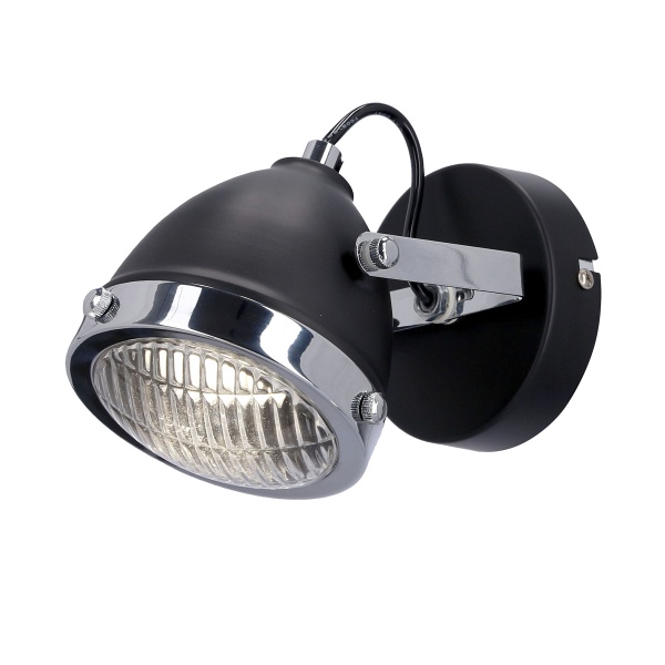 Crazy Lampa Kinkiet Czarny 1X15W Gu10 Klosz Bezbarwny Candellux