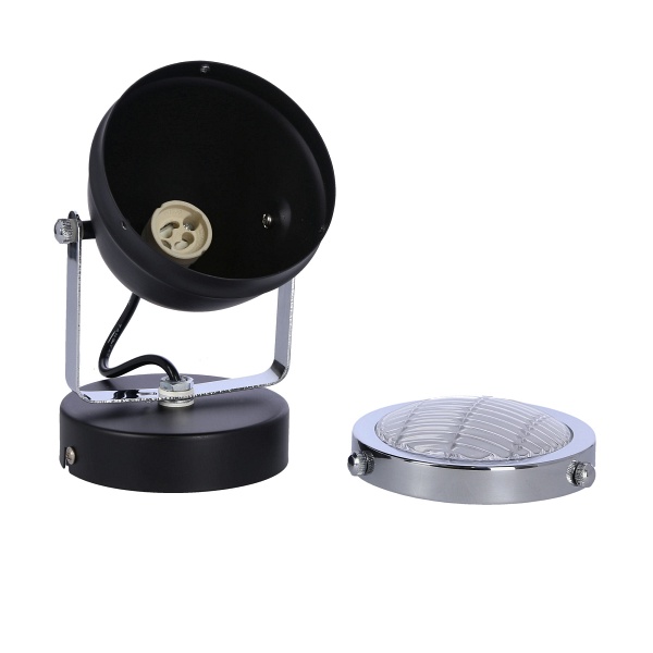 Crazy Lampa Kinkiet Czarny 1X15W Gu10 Klosz Bezbarwny Candellux