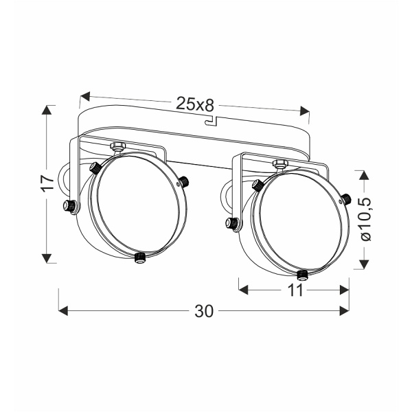 Crazy Lampa Sufitowa Listwa Czarny 2X15W Gu10 Klosz Bezbarwny Candellux