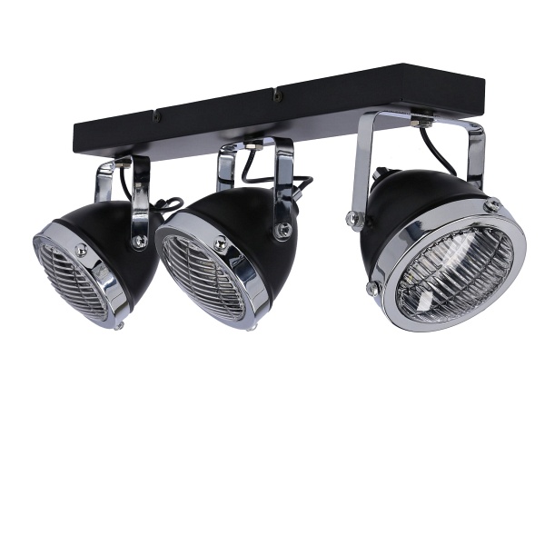 Crazy Lampa Sufitowa Listwa Czarny 3X15W Gu10 Klosz Bezbarwny Candellux