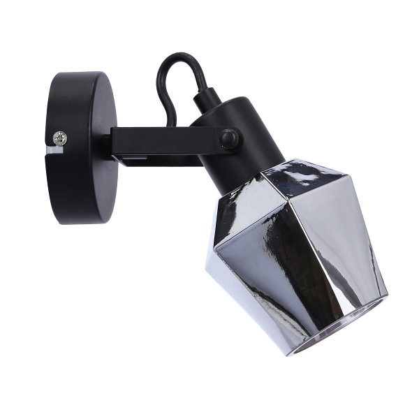 Randi Lampa Kinkiet Czarny Matowy 1X15W E14 Klosz Dymiony Candellux
