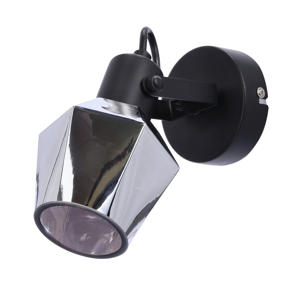 Randi Lampa Kinkiet Czarny Matowy 1X15W E14 Klosz Dymiony Candellux