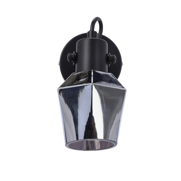 Randi Lampa Kinkiet Czarny Matowy 1X15W E14 Klosz Dymiony Candellux