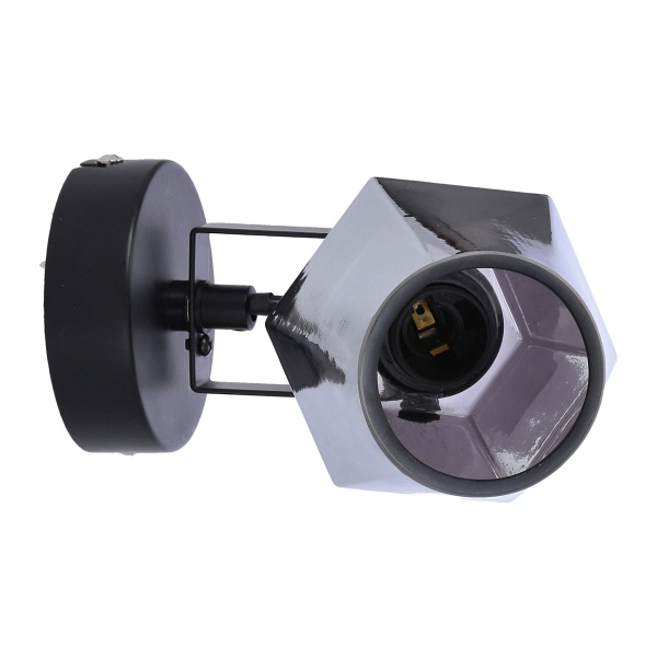 Randi Lampa Kinkiet Czarny Matowy 1X15W E14 Klosz Dymiony Candellux