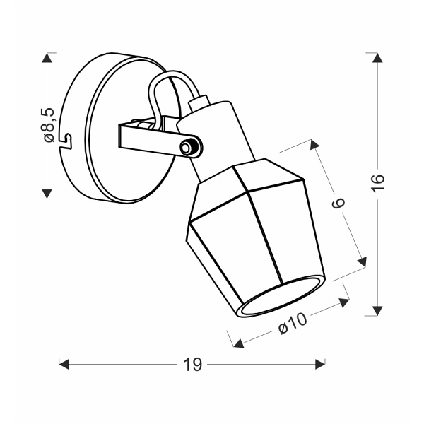 Randi Lampa Kinkiet Czarny Matowy 1X15W E14 Klosz Dymiony Candellux