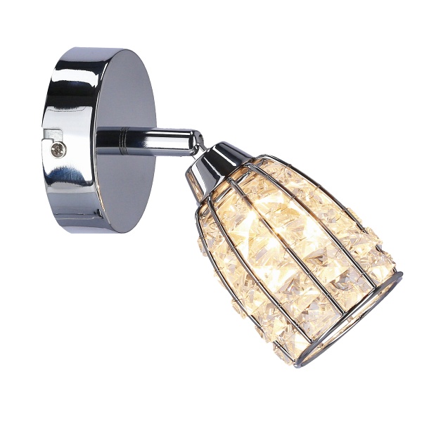 Shiba Lampa Kinkiet Chromowy 1X15W G9 Klosz Bezbarwny Candellux