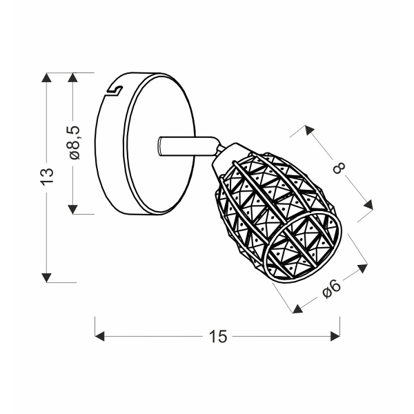 Shiba Lampa Kinkiet Chromowy 1X15W G9 Klosz Bezbarwny Candellux