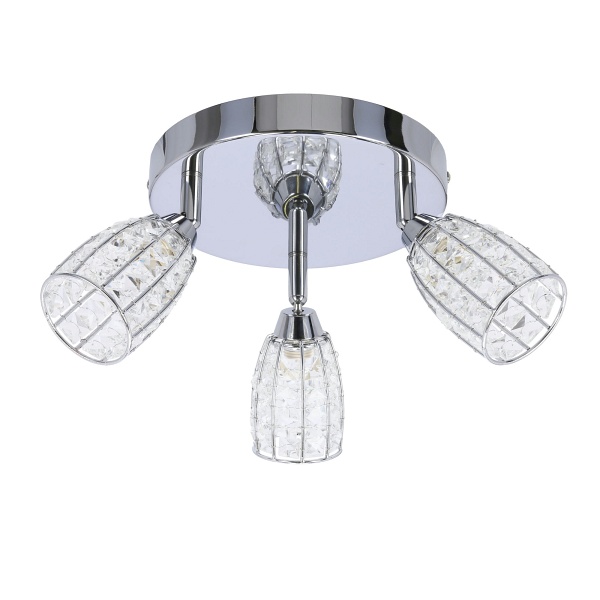Shiba Lampa Sufitowa Plafon Chromowy 3X15W G9 Klosz Bezbarwny Candellux