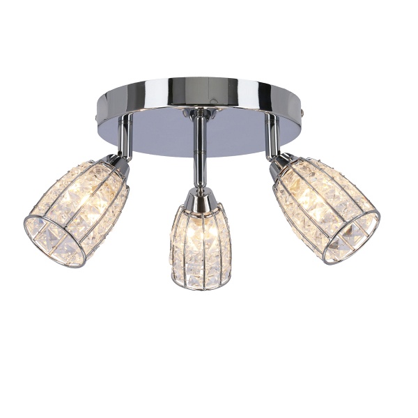 Shiba Lampa Sufitowa Plafon Chromowy 3X15W G9 Klosz Bezbarwny Candellux