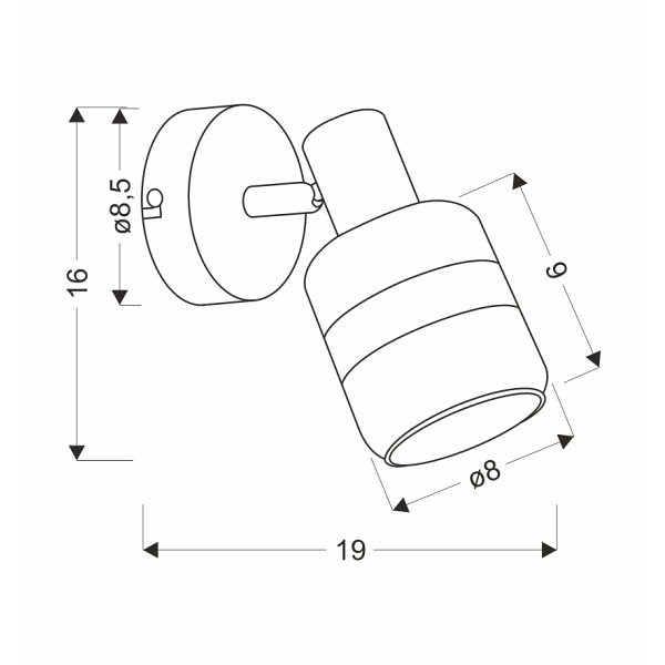 Yuki Lampa Kinkiet Czarny Matowy 1X15W E14 Klosz Dymiony Candellux