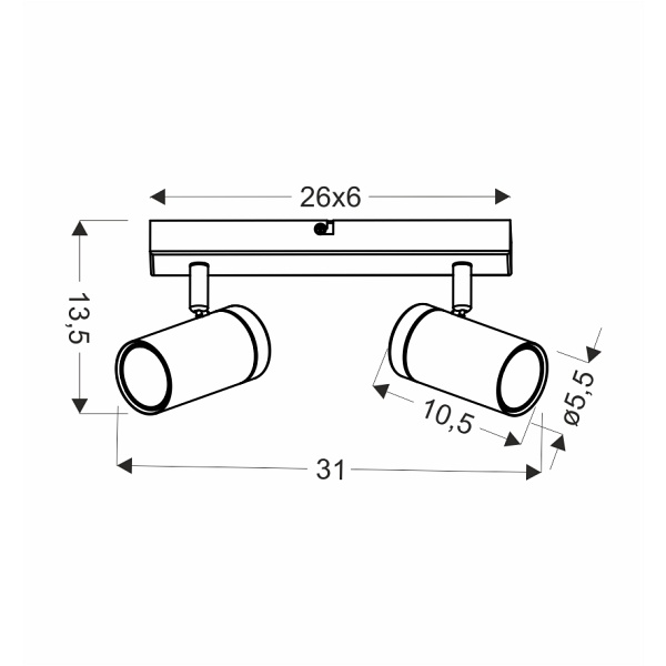 Lagos Lampa Sufitowa Czarny 2X15 Gu10 Klosz Czarny+Drewniany Candellux