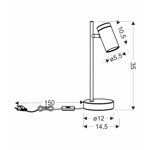 Lagos Lampa Stołowa Czarny 1X15W Gu10 Klosz Czarny+Drewniany Candellux