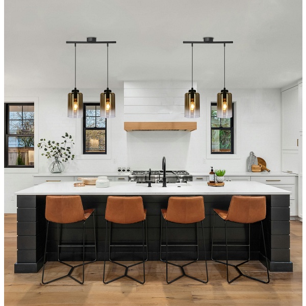 Aspra Lampa Wisząca Czarny 2X60W E27 Klosz Bursztynowy Candellux