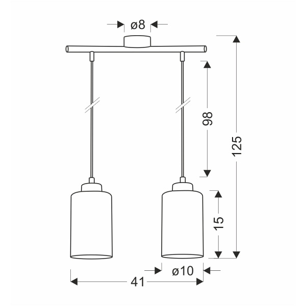 Aspra Lampa Wisząca Czarny 2X60W E27 Klosz Bursztynowy Candellux