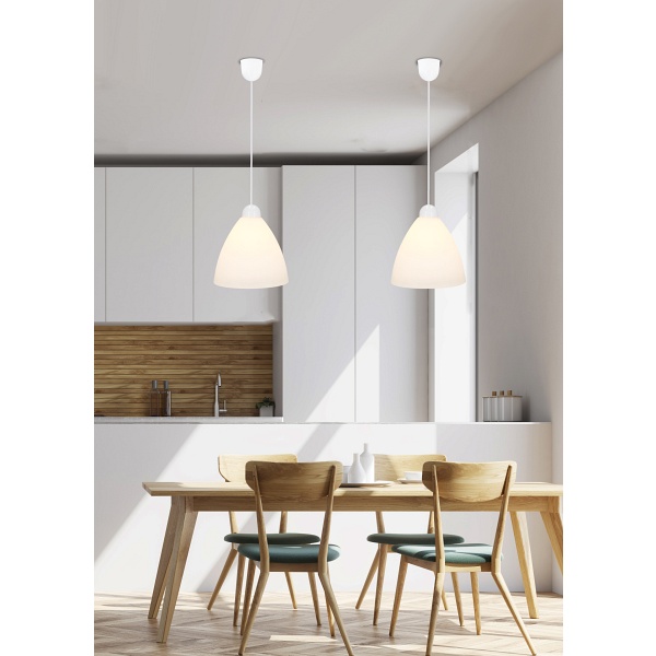 Menti Lampa Wisząca Biały 1X60W E27 Klosz Biały Candellux