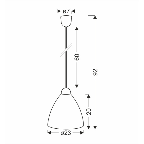 Menti Lampa Wisząca Biały 1X60W E27 Klosz Biały Candellux