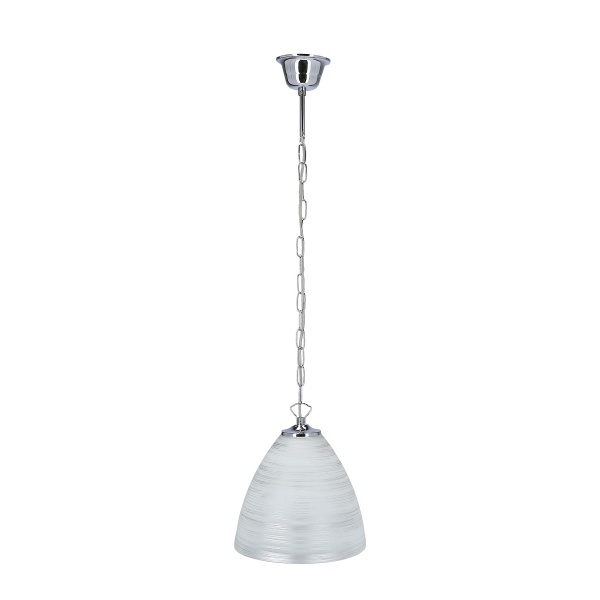 Scordia Lampa Wisząca Chromowy 1X60W E27 Klosz Biały+Srebrny Candellux