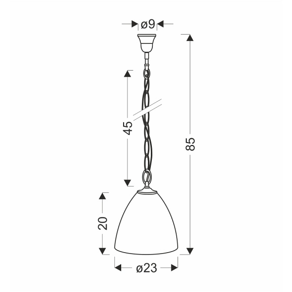 Scordia Lampa Wisząca Chromowy 1X60W E27 Klosz Biały+Srebrny Candellux
