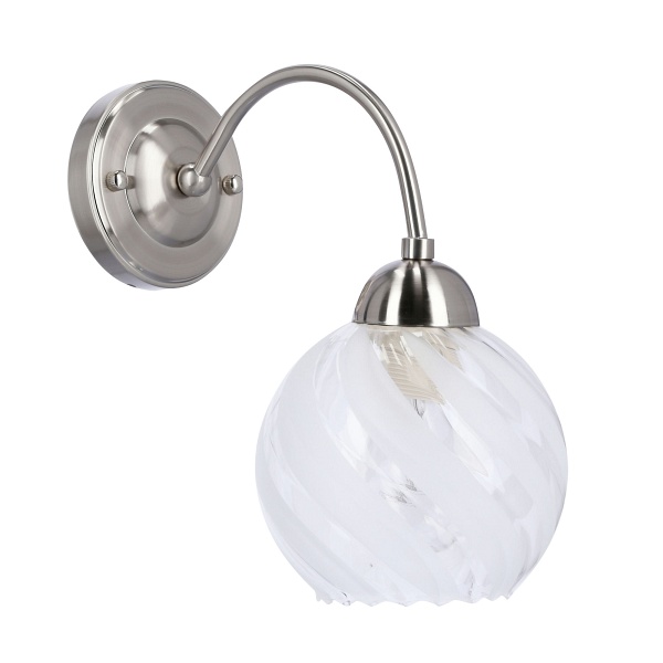 Baida Lampa Kinkiet Satynowy 1X60W E27 Klosz Matowo Transparentny Candellux
