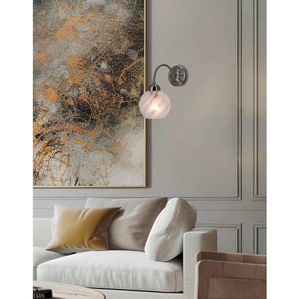 Baida Lampa Kinkiet Satynowy 1X60W E27 Klosz Matowo Transparentny Candellux