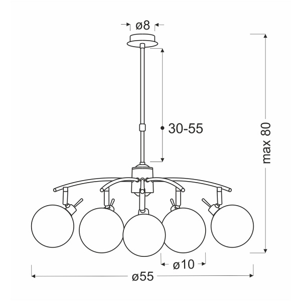 Lentini Lampa Wisząca Patynowy 5X40W G9 Klosz Bursztynowy Candellux