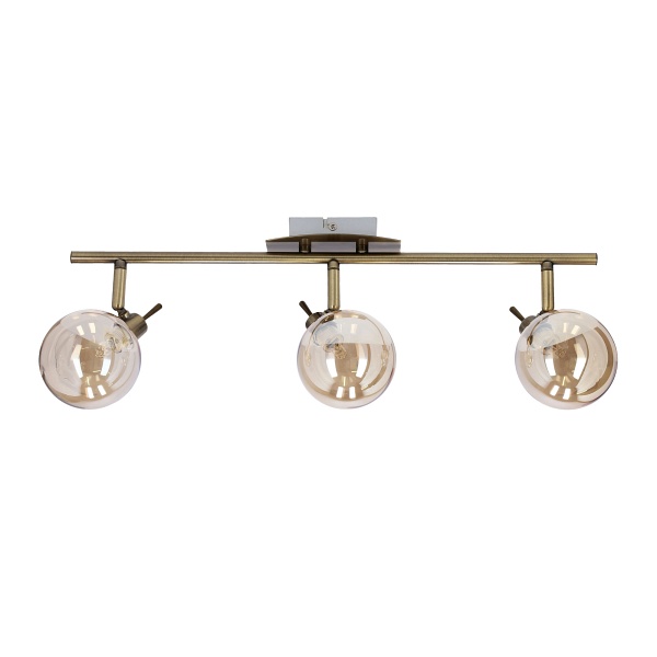 Lentini Lampa Sufitowa Listwa Patynowy 3X40W G9 Klosz Bursztynowy Candellux