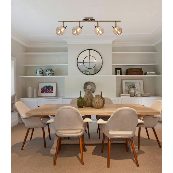 Lentini Lampa Sufitowa Listwa Patynowy 4X40W G9 Klosz Bursztynowy Candellux