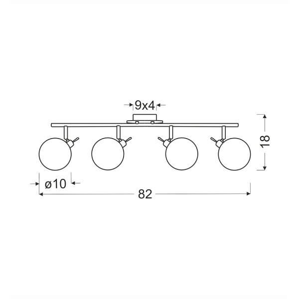 Lentini Lampa Sufitowa Listwa Patynowy 4X40W G9 Klosz Bursztynowy Candellux